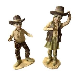 WMG VTG Cowboy & Cowgirl Figure Boy Girl 2003 Very Realistic Looking